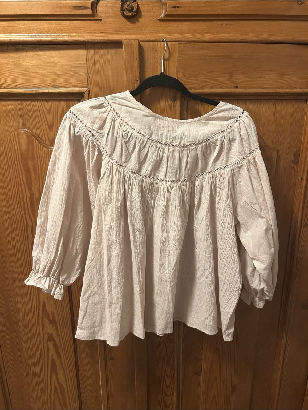 Neuflora Peasant Blouse Puff Sleeve Cream